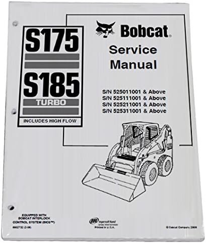 Bobcat Book 2 S175, S175H, S185, S185H Skid Steer Service Repair Manual