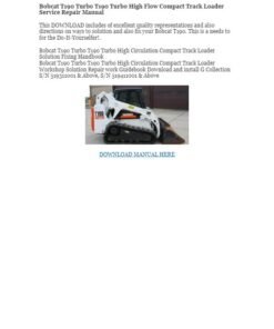 Bobcat T190 Turbo T190 Turbo Track Loader Service Repair Manual