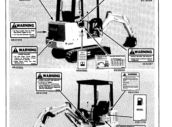 Bobcat 220 Hydraulic Excavator Service Manual