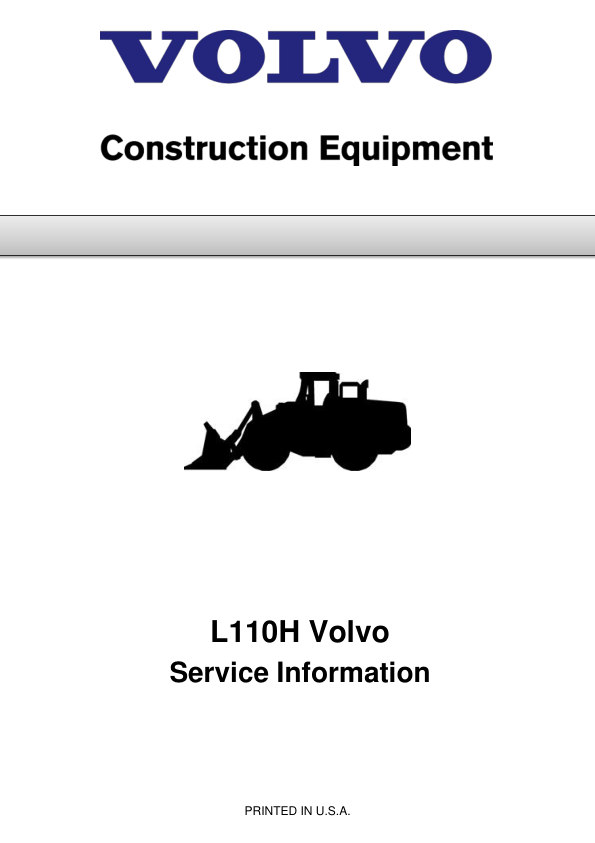 Volvo L110h Wheel Loader Service And Repair Manual