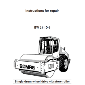 Bomag BW 211 D3 Drum Roller Service Manual