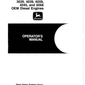 John Deere 3029, 4039, 6059, 4045 And 6068 Operators Manual