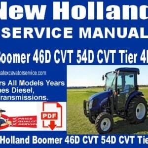 New Holland Boomer 46D CVT 54D CVT Tier 4B Tractor Service Manual