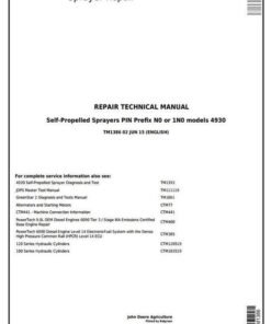 John Deere 4930 Self-propelled Sprayer Service Repair Manual
