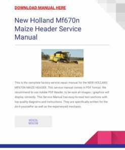 New Holland Mf670n Mf675l Mf675n Service Repair Manual