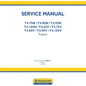 New Holland T4.75n T4.85n T4.95n Tractor Service Manual