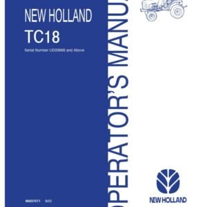New Holland Tc18 Tc18d Tc21 Operator Maintenance Manual