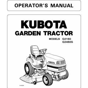 Kubota Tractor G2160 G2460g Operators Owners Manual