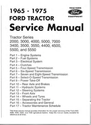 FORD 2000 7000 TRACTOR Service Repair Manual