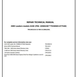 John Deere 624K Loader Technical Service Repair Manual