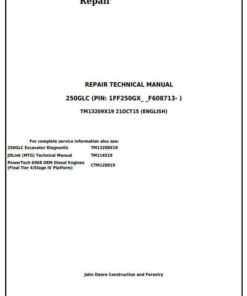 John Deere 250G LC Excavator Service Repair Manual