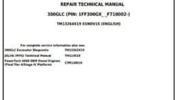 John Deere 300G LC Excavator Technical Service Repair Manual