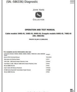 John Deere 540G-3 548G-3 640G-3 Diagnostic Service Manual TM1870