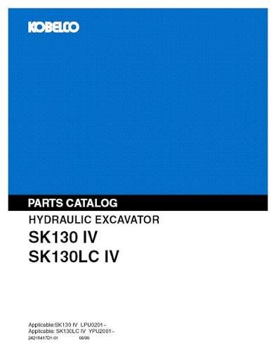 Kobelco Sk130Lc Mark Iv Excavator Parts Manual