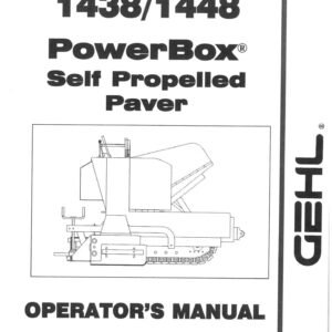 1438 1448 Power Box Self Propelled Paver Operator’s Manual