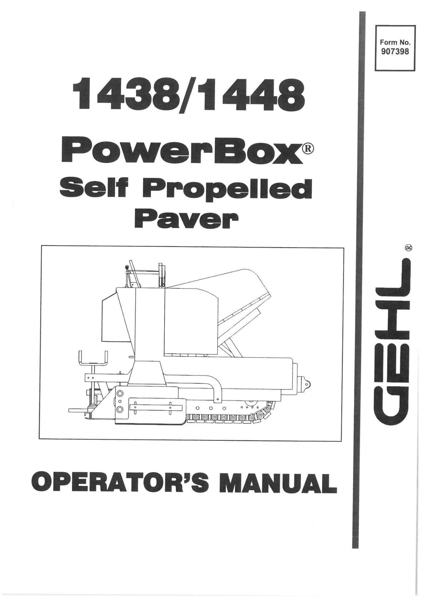 1438 1448 Power Box Self Propelled Paver Operator’s Manual