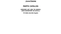 John Deere Dump Truck 350D-400D PARTS CATALOG Manual