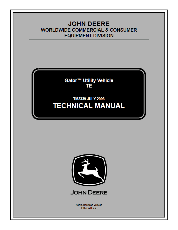 John Deere TE Gator Utility Vehicles Repair Technical Manual
