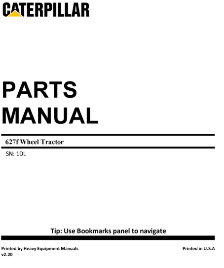 Download Caterpillar 627f Wheel Tractor Parts Manual 1DL