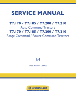 New Holland T7.170, T7.185, T7.200, T7.210 Service Repair Workshop Manual