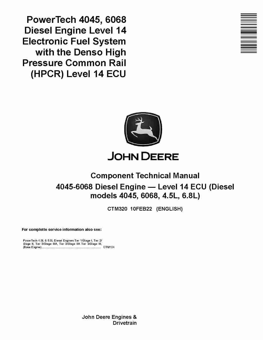 John Deere CTM320 4045 6068 Denso HPCR Fuel Manual