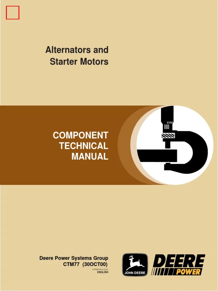 John Deere CTM77 Service Repair Manual Alternators & Starters
