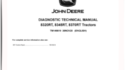 John Deere 8320RT, 8345RT, 8370RT Tractors Repair Diagnostic Manual TM146619