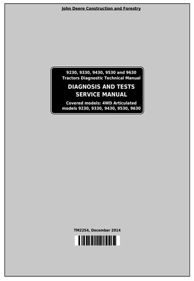 John Deere 9230 - 9630 Tractor Diagnostic Fault Codes List