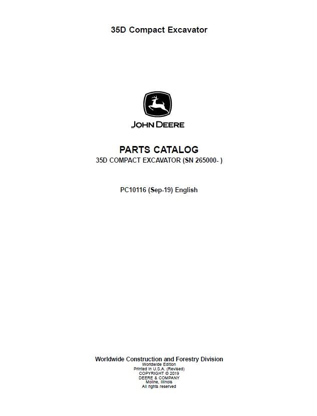 Deere 35D Service Repair Manual Guide Download