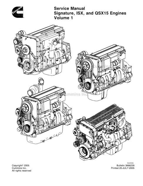 Cummins ISX QSX15 Engine Service Repair Manual