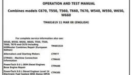 John Deere W550 W650 W660 Combine Diagnostic and Test Service Manual