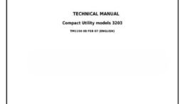 John Deere 3203 Compact Utility Tractor Diagnostic and Repair Technical Manual