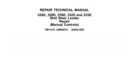John Deere 326D 333D Skid Steer Loader Repair Technical Manual