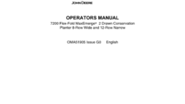 John Deere 7200 Drawn (Flex-Fold) Planter Operator's Manual
