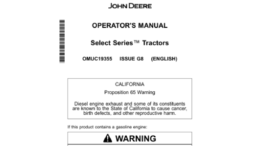 John Deere X570, X580, X584 & X590 Select Series Tractors Operator’s Manual (OMUC19355)