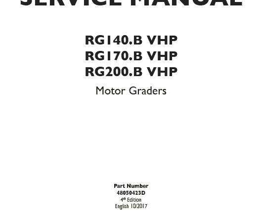 New Holland Rg140.B Motor Grader Service Repair Manual