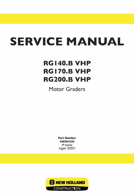 New Holland Rg140.B Motor Grader Service Repair Manual