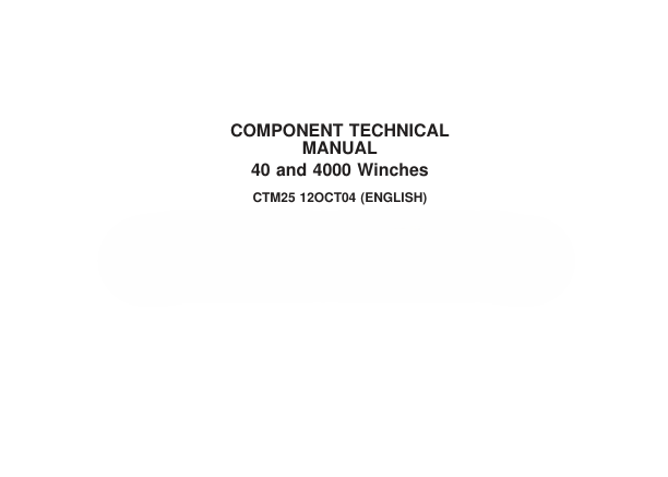 John Deere 40 And 4000 Winches Component Technical Manual