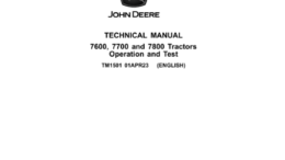 John Deere 7600 Operation Tests Manual Pdf TM1501