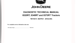 John Deere 8320RT, 8345RT, 8370RT Tractors Repair Manual TM119219