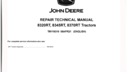 John Deere 8320RT, 8345RT and 8370RT Tracked Tractors Repair Manual TM119319